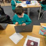 Student using a laptop